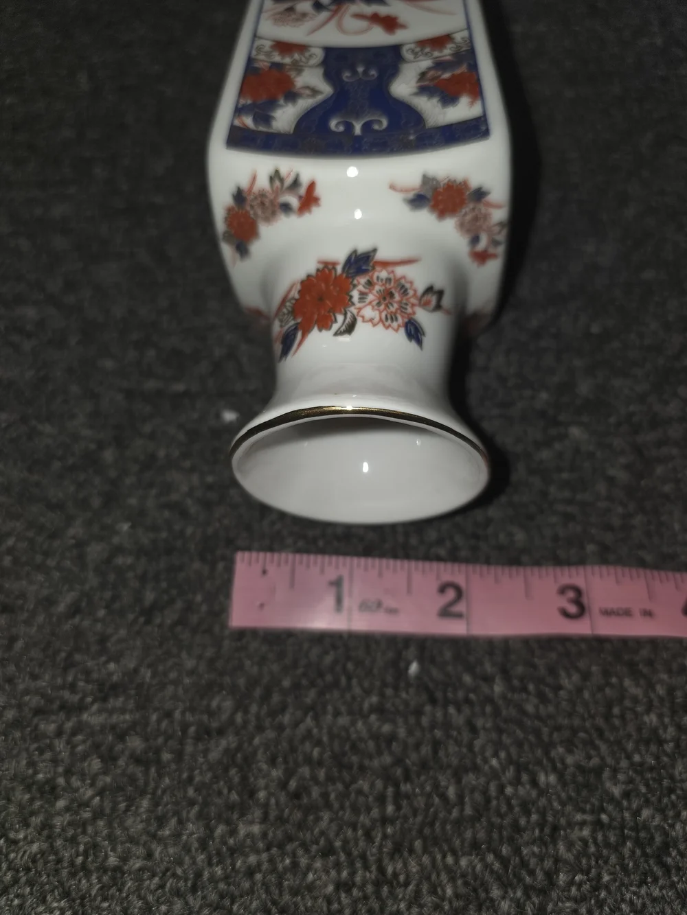 Vintage Imari Style Oriental Floral Porcelain Vase